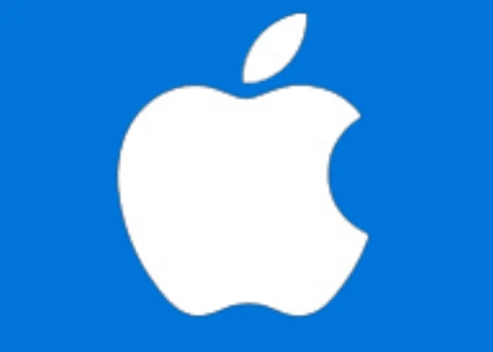 Get Professional Apple Repairs | White apple logo on blue bg